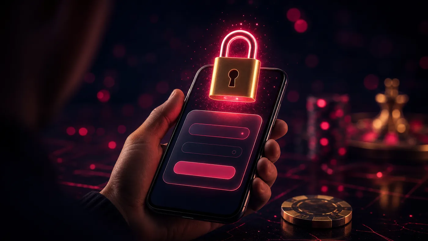 Smartfon z formularzem logowania i symbolem kłódki